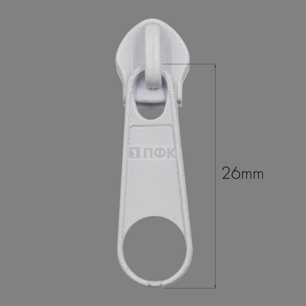 Бегунок для спиральной (витой) молнии тип 5 галант цв 101 белый (уп 2000шт/10000шт) 2,3гр УЛУЧШЕННЫЙ