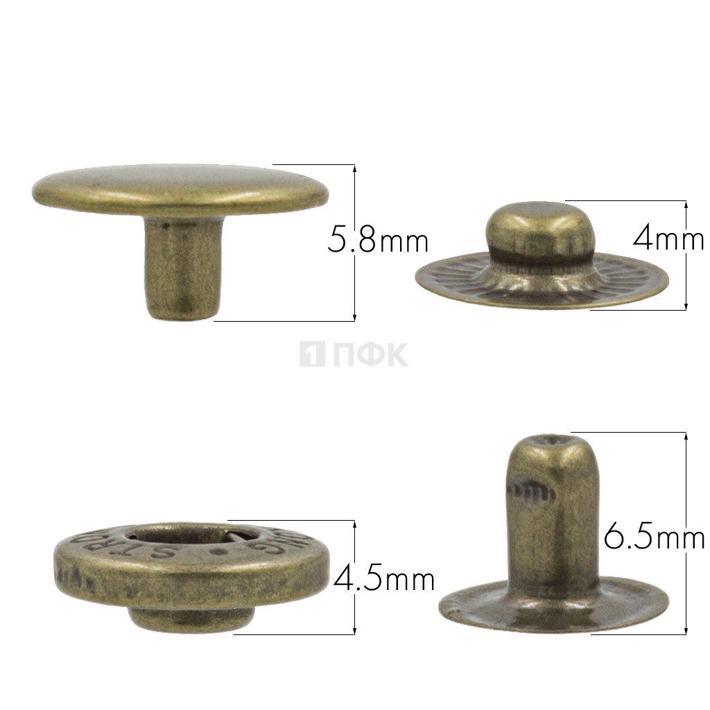 Кнопка для одежды 12,5мм Альфа сталь цв антик (уп 1440шт) STRONG — ПФКР Кнопка для одежды 12,5мм Альфа сталь цв антик (уп 1440шт) STRONG