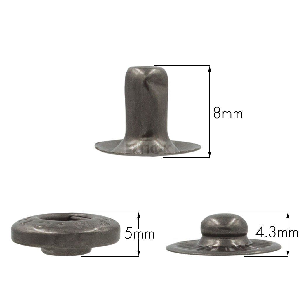 3 Части кнопки для одежды 15мм Альфа нерж цв никель тем (уп 720шт) STORM