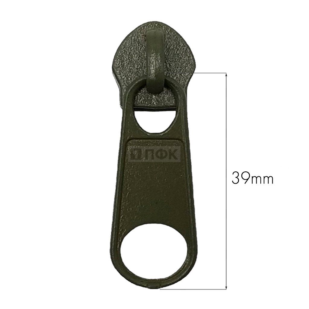 Бегунок для спиральной (витой) молнии тип 10 галант цв 328 хаки (уп 200шт/2000шт)