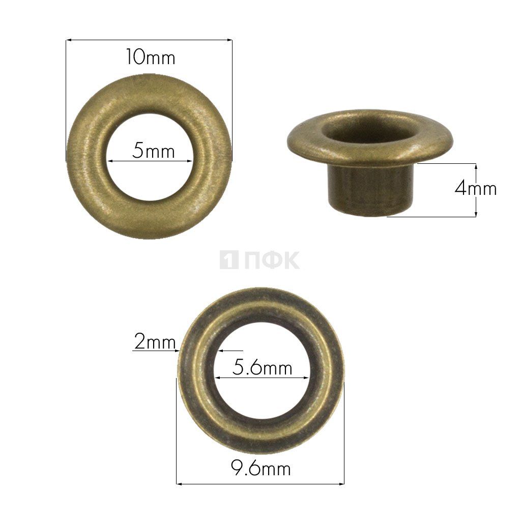 Люверсы №3 5мм латунь цв антик (уп 5000шт) — ПФКР Люверсы №3 5мм латунь цв антик (уп 5000шт)