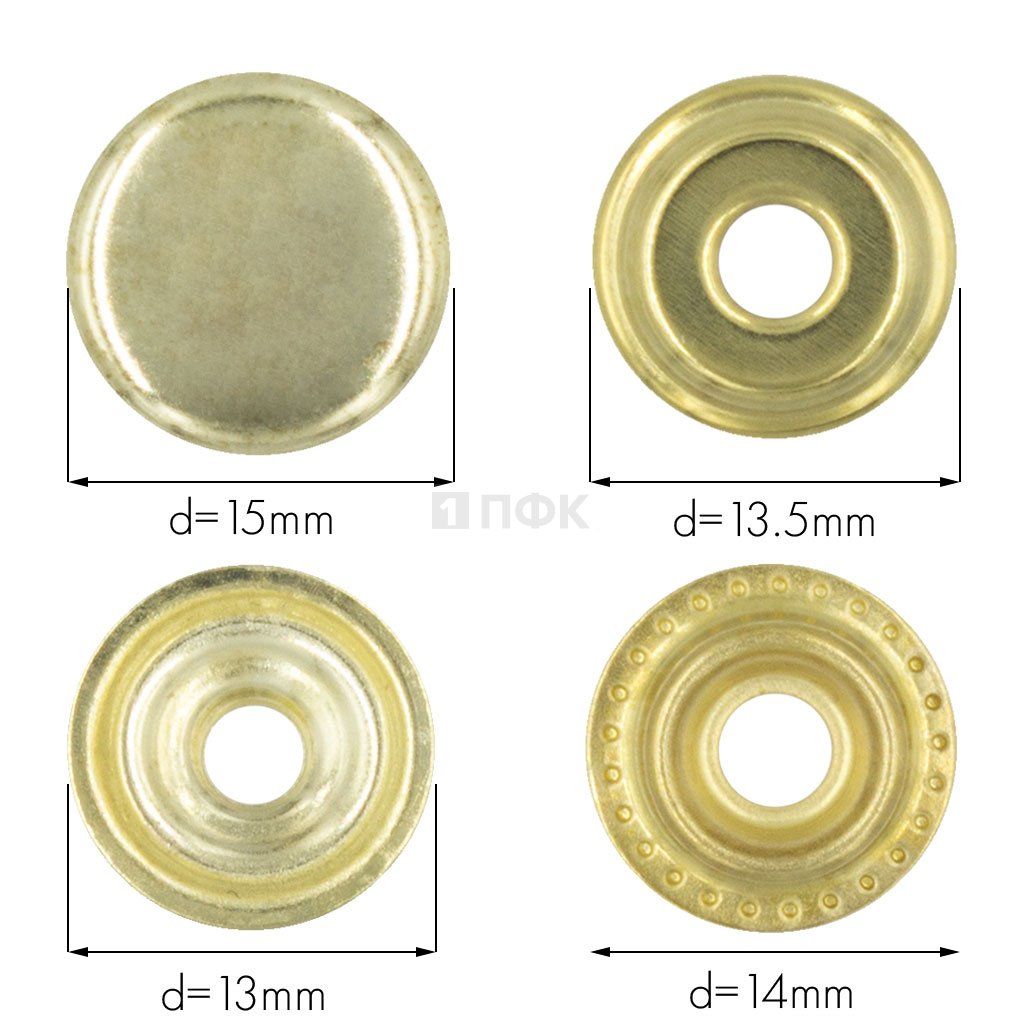 Кнопка для одежды 15мм №61 латунь цв золото (уп 720шт) NEW STAR — ПФКР Кнопка для одежды 15мм №61 латунь цв золото (уп 720шт) NEW STAR