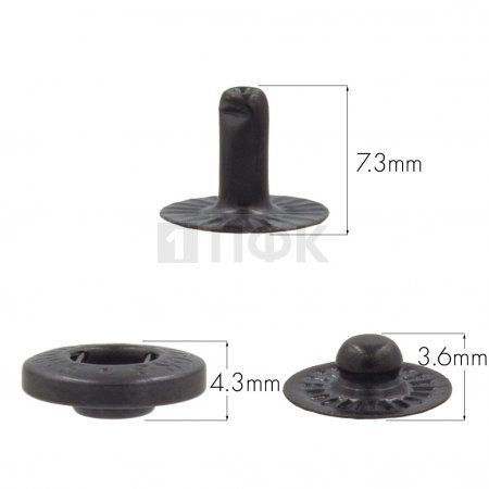 3 Части кнопки для одежды 12,5мм Альфа латунь цв оксид (уп 1440шт) STRONG