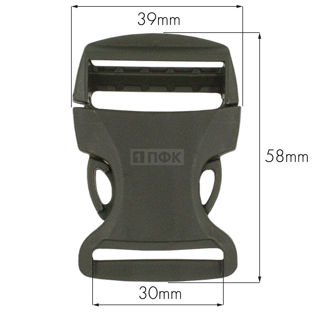 Фастекс БФ-30 (защелка-трезубец) ПП 30мм цв хаки (уп 1000шт) — ПФКР Фастекс БФ-30 (защелка-трезубец) ПП 30мм цв хаки (уп 1000шт)