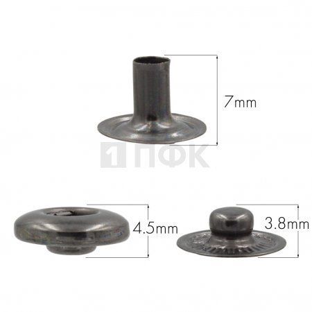 3 Части кнопки для одежды 12,5мм Альфа нерж цв никель тем (уп 1440шт) BUTTONI