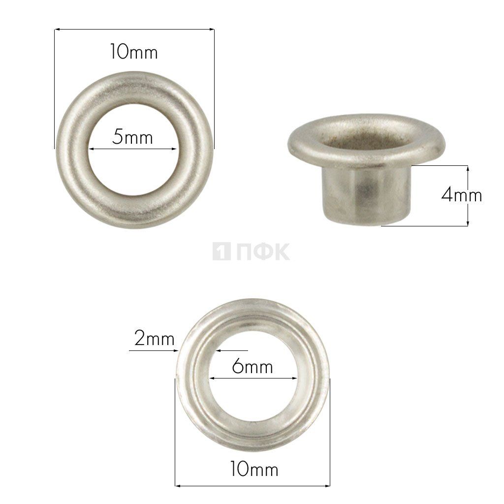 Люверсы №3 5мм сталь эконом цв никель (уп 5000шт/100000шт) 