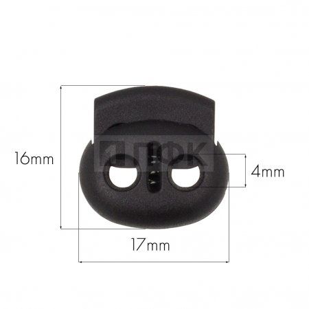 Фиксатор для шнура двойной Арт.А2-036 малый РОМ цв черный (уп 500шт/10000шт) Фиксатор для шнура двойной Арт.А2-036 малый РОМ цв черный (уп 500шт/10000шт)