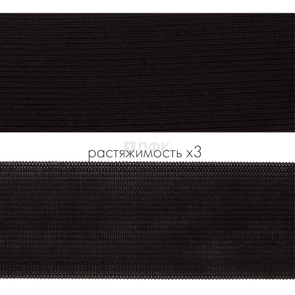 Резинка вязанная 60мм 19.98 гр/м цв черный (рул 40м/уп 200м)