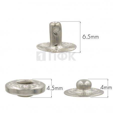 3 Части кнопки для одежды 12,5мм Альфа латунь цв никель (уп 1440шт) STRONG