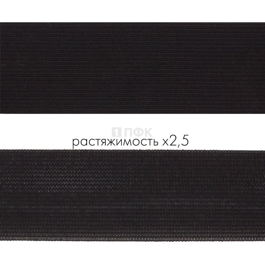 Резинка вязанная 40мм 12 гр/м цв черный (рул 40м/уп 320м)