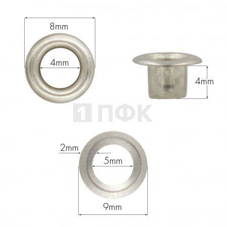 люверсы №2 4мм сталь цв никель (уп 5000шт) люверсы №2 4мм сталь цв никель (уп 5000шт)
