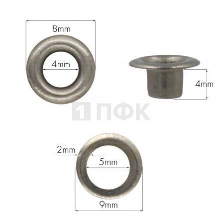 люверсы №2 4мм сталь цв никель тем (уп 5000шт) люверсы №2 4мм сталь цв никель тем (уп 5000шт)