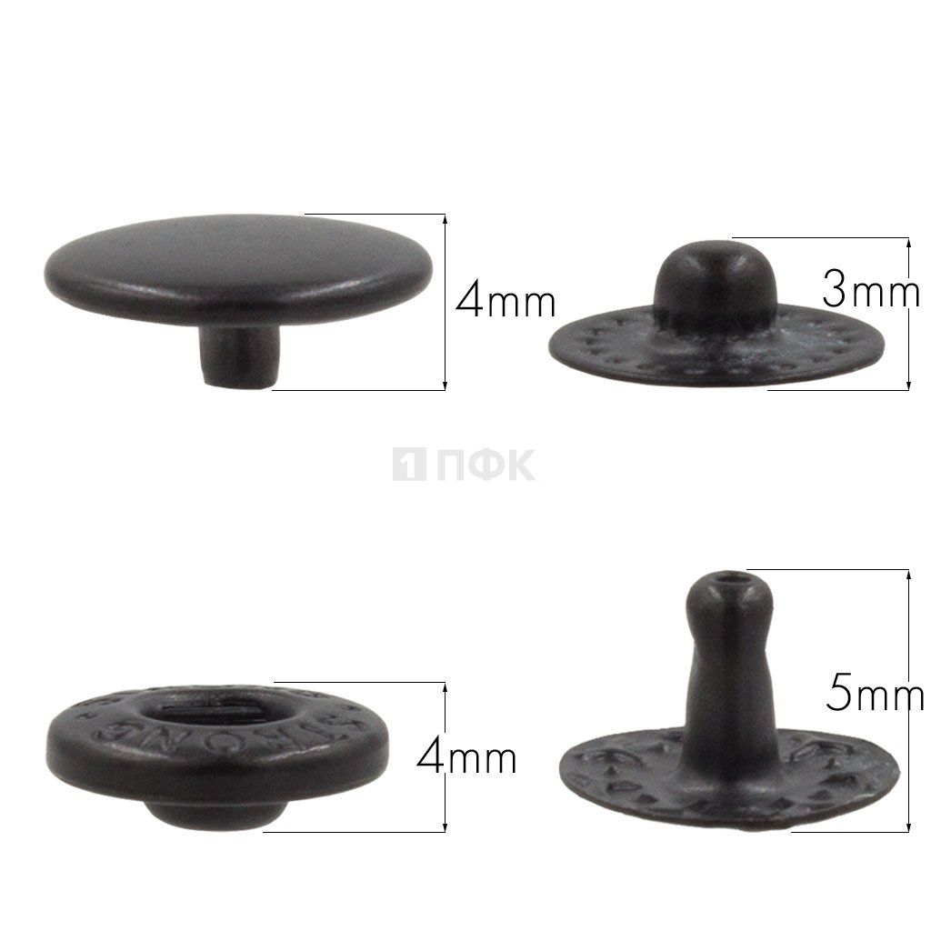 Кнопка для одежды 10мм Альфа сталь цв оксид (уп 1440шт) STRONG