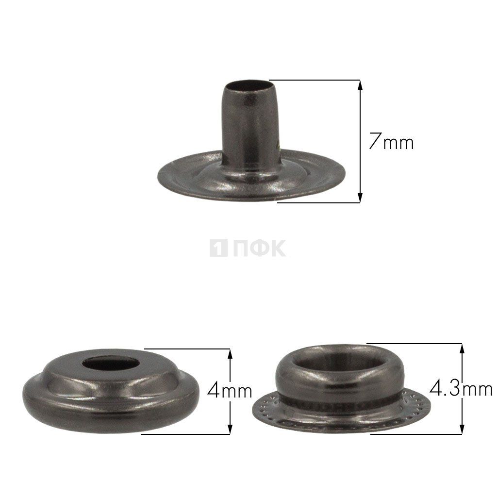 3 Части кнопки для одежды 15мм №61 сталь цв никель тем (уп 720шт) NEW STAR — ПФКР 3 Части кнопки для одежды 15мм №61 сталь цв никель тем (уп 720шт) NEW STAR