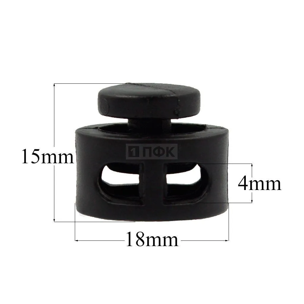 _Фиксатор для шнура 27001-СБ ПП цв черный (уп 1000шт) — ПФКР _Фиксатор для шнура 27001-СБ ПП цв черный (уп 1000шт)