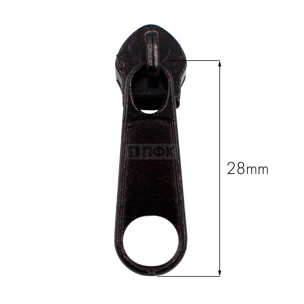 Бегунок для спиральной (витой) молнии тип 7 галант цв 322 черный (уп 200шт/4000шт) 2,5гр